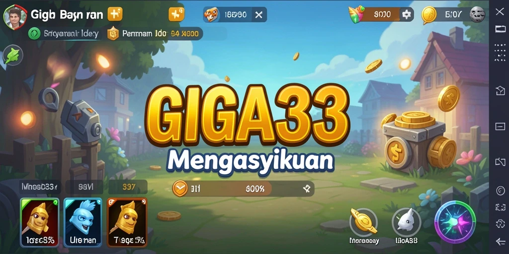 Tampilan gameplay GIGA33 yang menunjukkan aktivitas karakter dalam mode Idle.