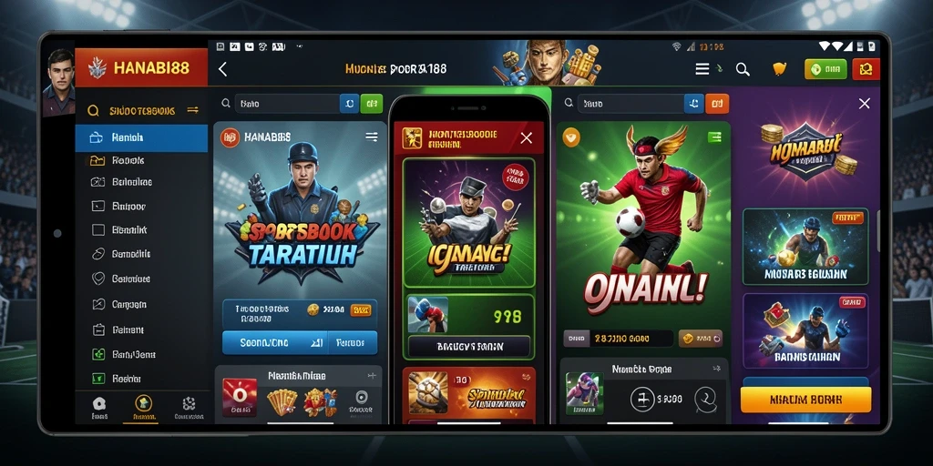Tampilan gameplay seru dari aplikasi Sportsbook HANABI88.