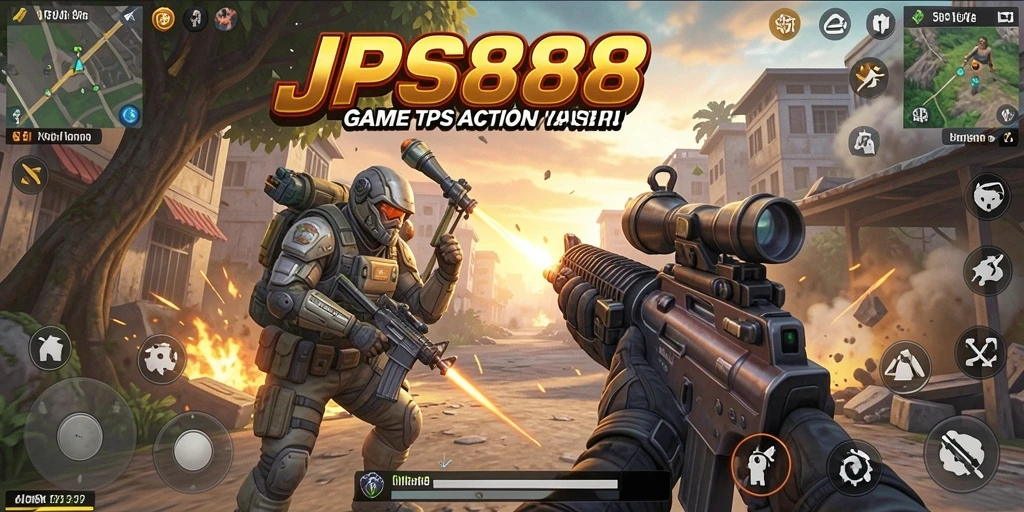 Screenshot gameplay JPS888 dengan aksi TPS yang mendebarkan.
