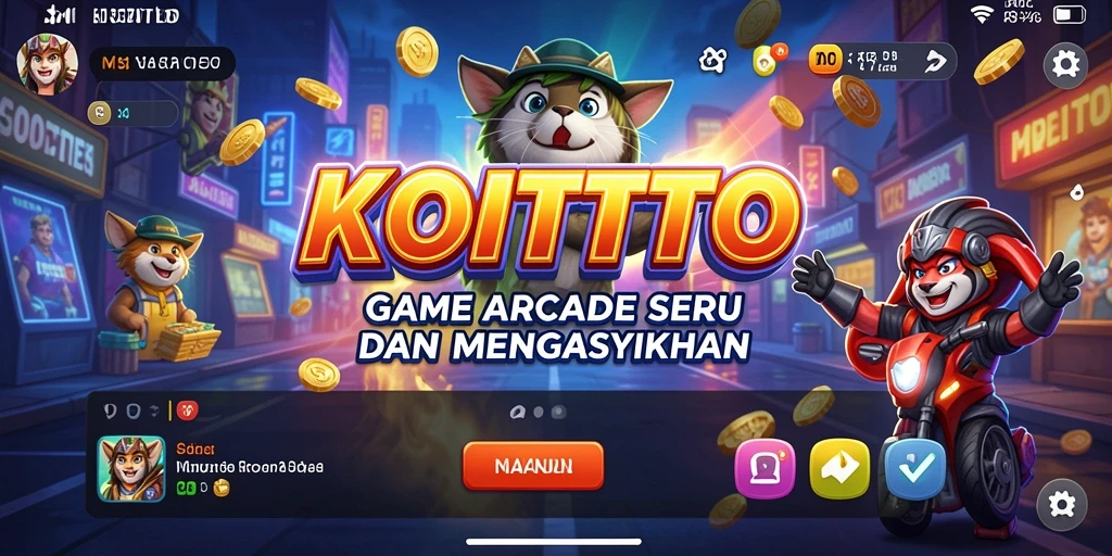 Tangkapan layar gameplay KOITOTO menampilkan aksi cepat dan tantangan menarik.