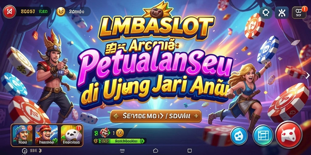 Screenshot gameplay LMBASLOT menunjukkan aksi mendebarkan dalam permainan Arcade.