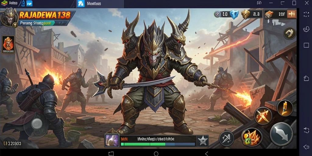 Tampilan gameplay dinamis RAJADEWA138 yang penuh strategi dan aksi.