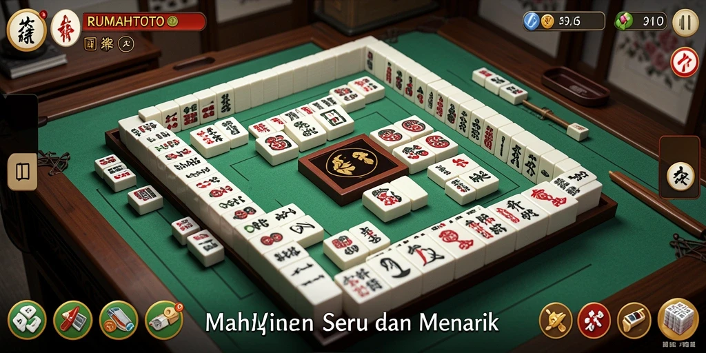 Tampilan gameplay RUMAHTOTO yang menarik dan mendebarkan saat bermain Mahjong.