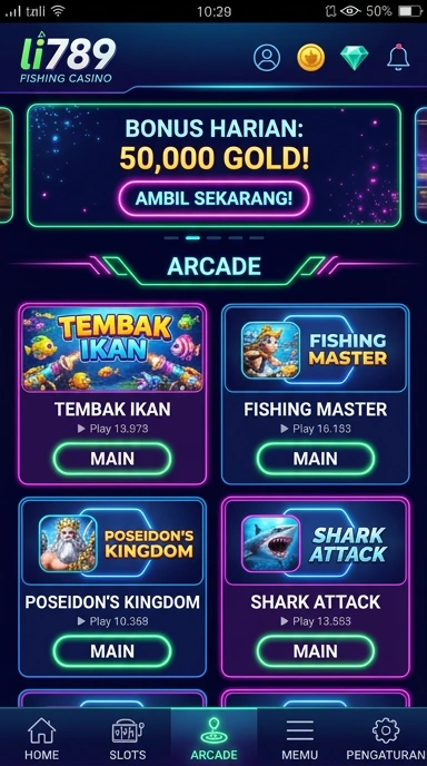Tampilan antarmuka aplikasi li789 yang menarik dan mudah digunakan.